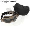 Tactical Goggles with Micro Fan Ourdoor Sport Airsoft Cs Wargame Shooting Glasses for Paintball Eyewear Hiking Sunglasses