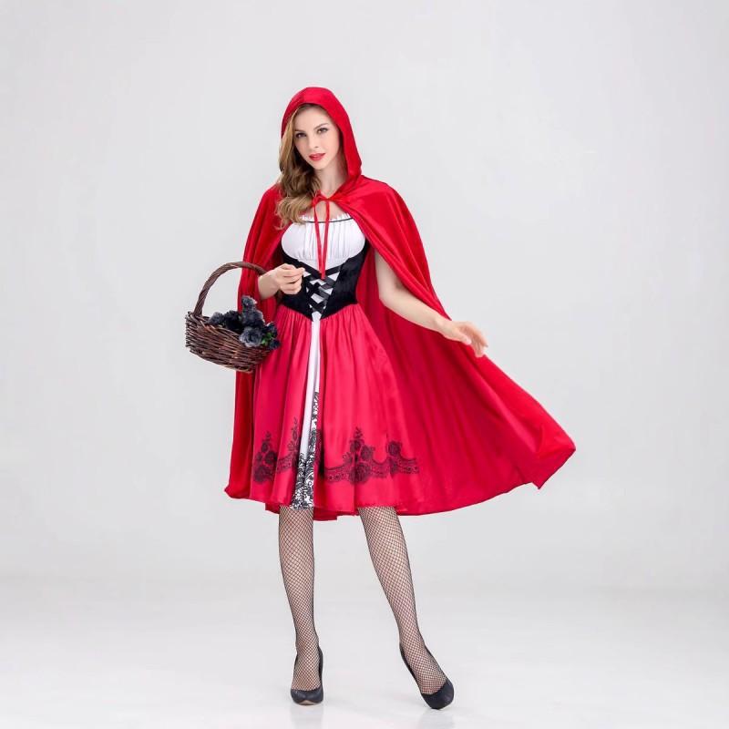 Halloween Cosplay Costume Adult Role Play Little Red Riding Hood Castle Queen Dress