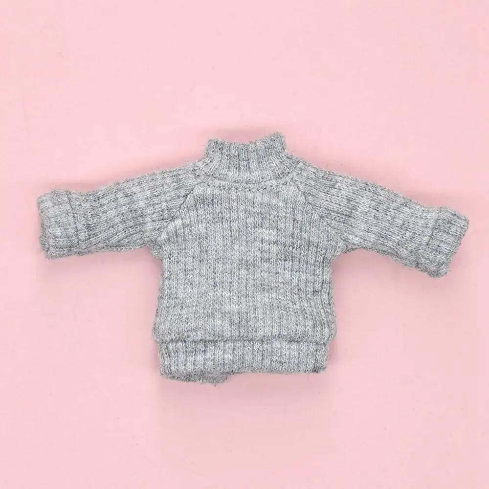 1/12 Doll Clothes Knitted High Collar Sweater For 1/11 BJD Dolls Accessories Fashion ob11 Dolls Tops Bottoming Pullover