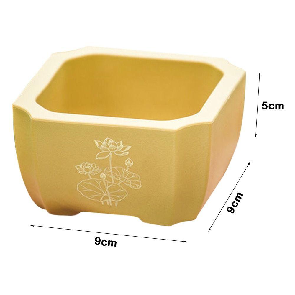 Durable Thick Flower Pot Imitation Purple Clay Bonsai Succulent Basin Simple Plant Bowl  Home