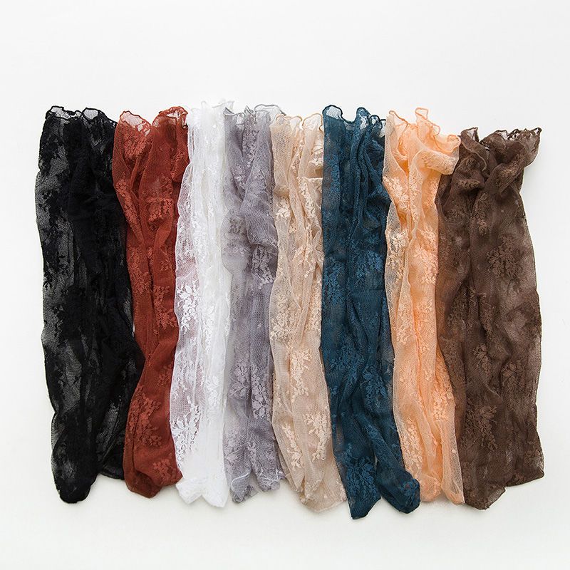 Lace Stocking Women's Middle Tube Mesh Hollow Lace Pile Stocking Summer Thin Transparent