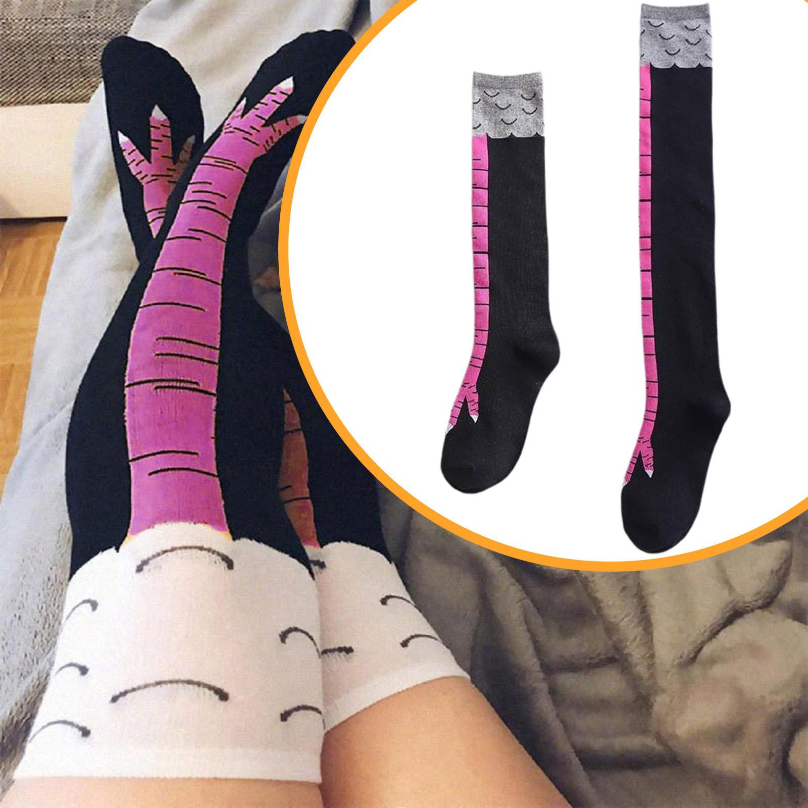 

2 пары дышащих носков с куриными лапками для спорта, юбилея, шопинга, подарка на свадьбу black and red