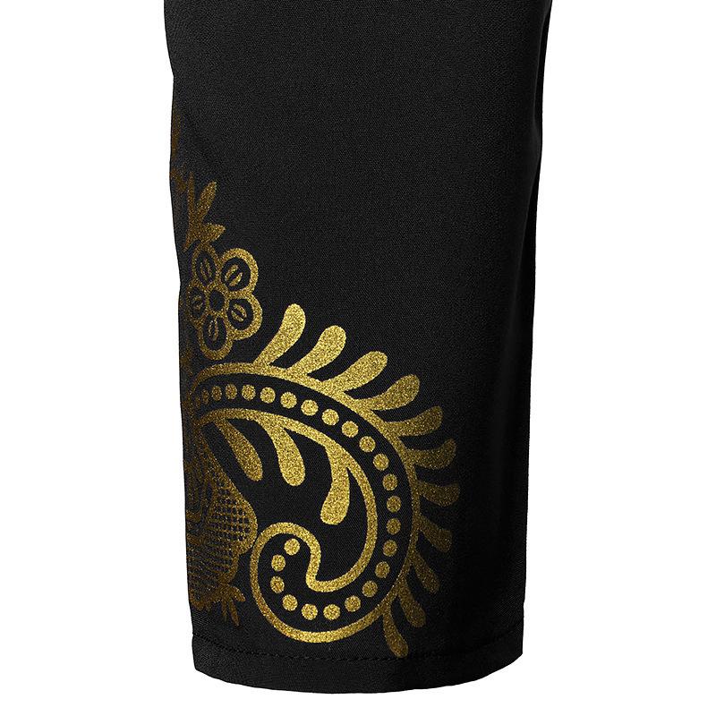 Pánská ležérní móda Bronzová pulovrová košile Totem Dlouhá košile Etnický styl Rovná košile