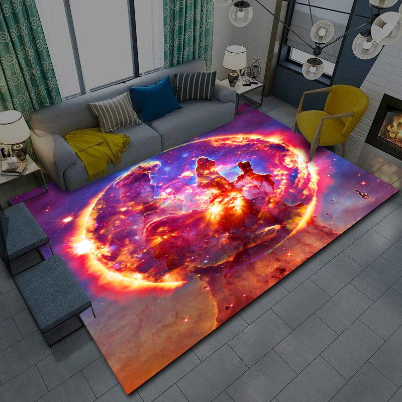 Living Room Carpet Modern Starry Sky Colorful Cartoon Theme Children's Bedroom Room Carpet Mat