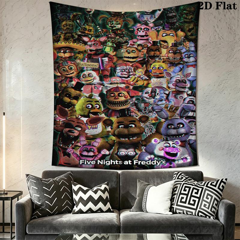Five Nights Freddy'S Survival Horror Tapestry Background Cloth Wallmounted Homestay Soft Decoration Tapestry Soft Work Of Art