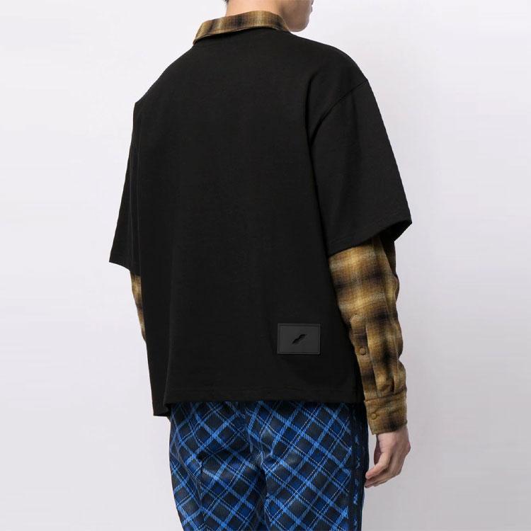 WE11DONE T-Shirts Unisex Black Crew Neck Moderate Straight Fit WD-TT1-21-547-U-BK