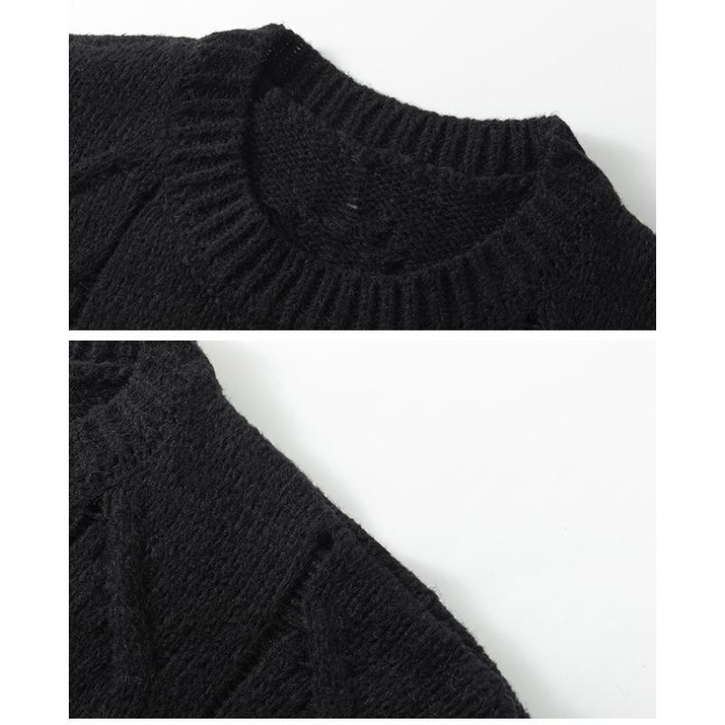 Pullovers Long Sleeves Sweaters Unisex Sweater Paragraph Spring and Autumn Couple Models Spotted Striped Bottoming Knit Shirt Retro Men's Wool Sweater