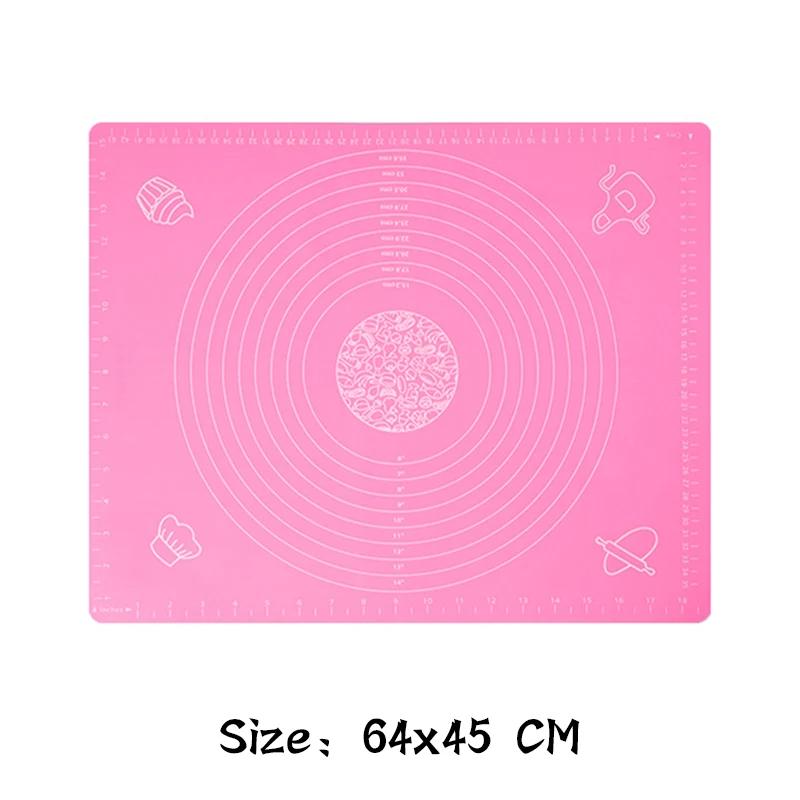 Multicolor Silicone Baking Mat Baking Sheet Pizza Dough Mat Soft Rolling Pastry Board Cutting Fondant Cake Dough Pad Bakeware