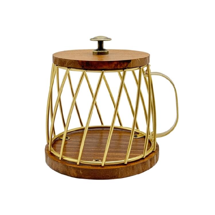 Fashionable Coffee Accessory Storage Basket With Protective Lid Portable for Maintaining Cleanliness and Order