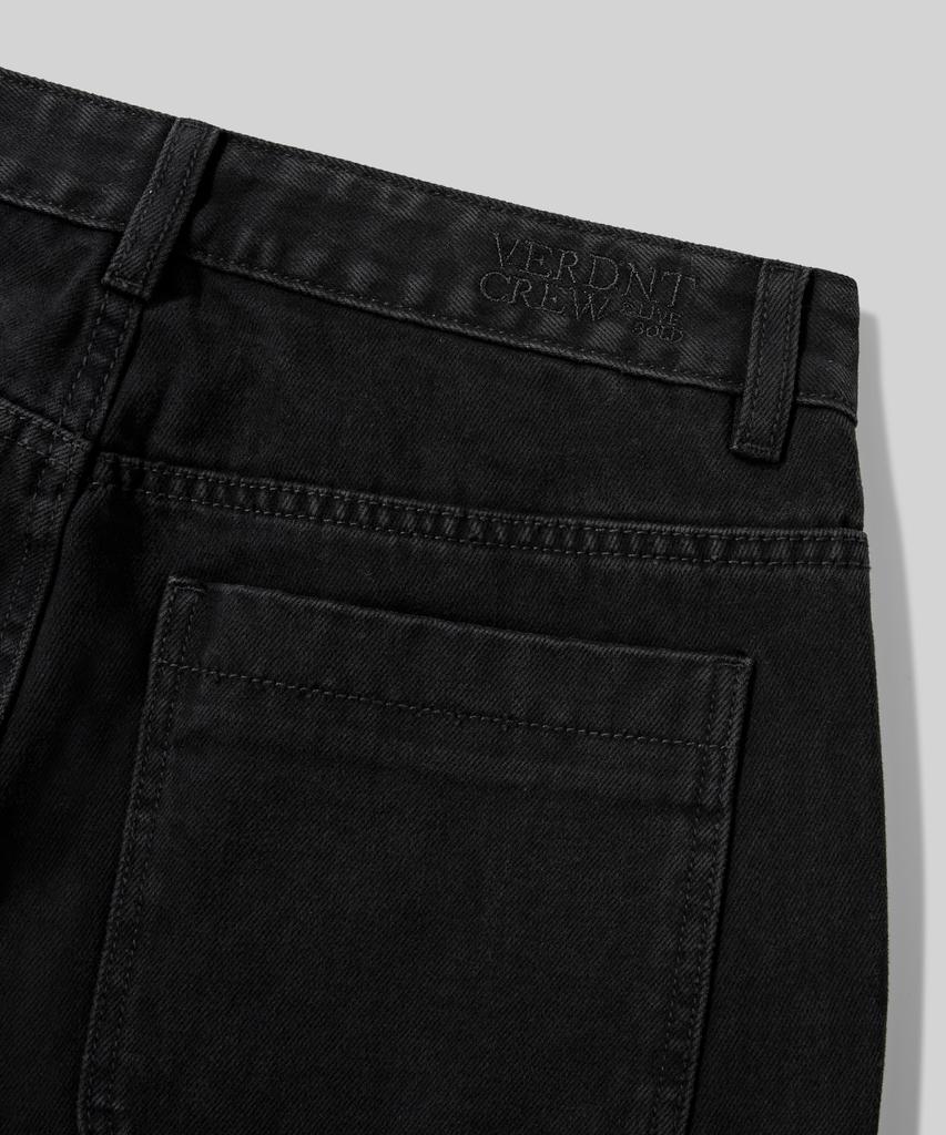 Beodeonteu Garment-Dyed Carpenter Wide Cotton Pants [Black]