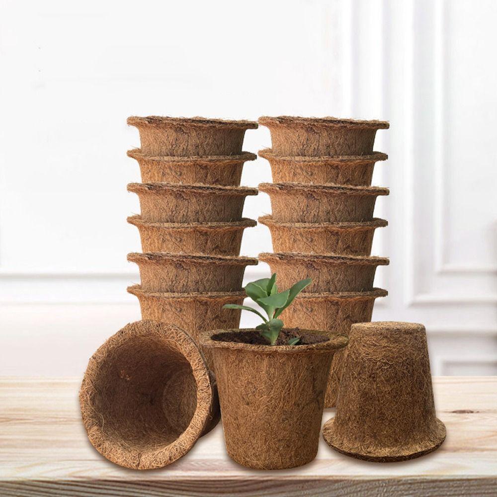 

3pcs Biodegradable Nursery Pots Coconut Fiber Flower Pot For Plant Garden Supply 3pcs