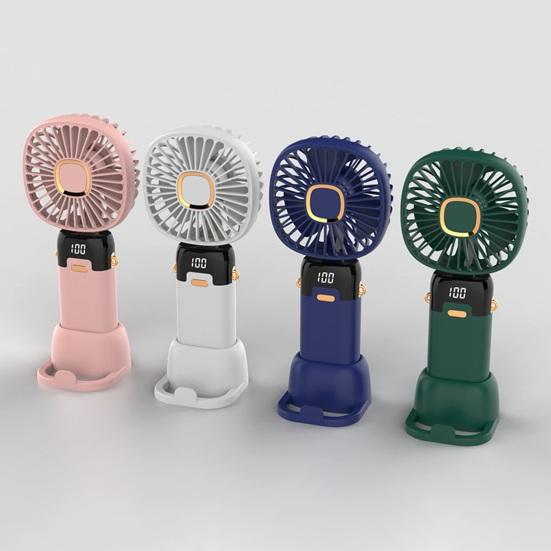 Portable Handheld Fan with Digital Display 90-degree Adjustable 5 Speeds Low Noise Foldable Design Personal Fan