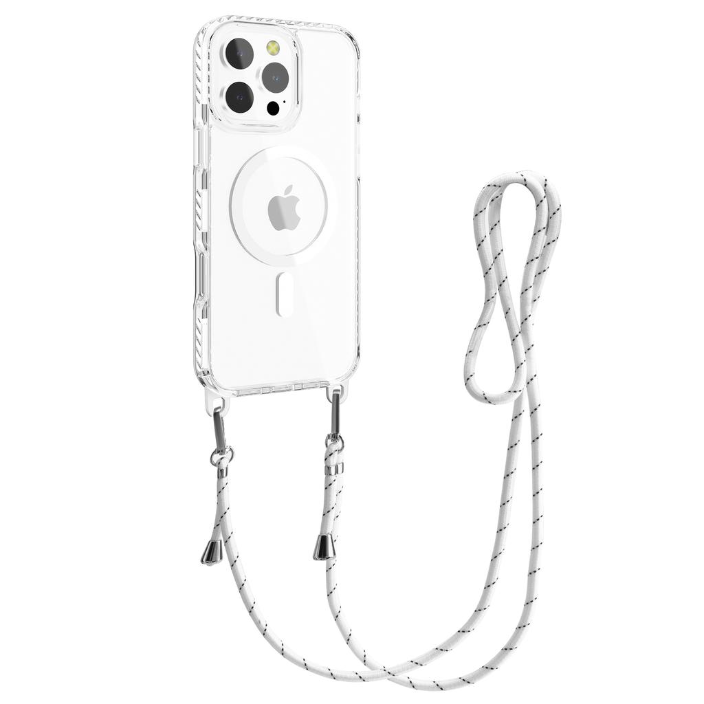 For iPhone 14 Pro Case Compatible with MagSafe PC+TPU Cover with Long Lanyard