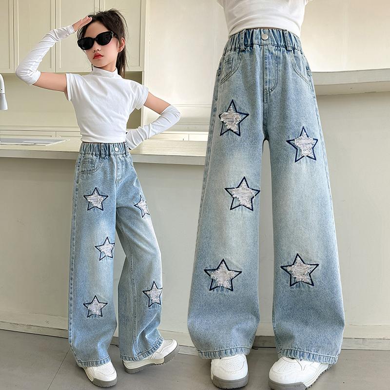 Girls' Jeans Spring/Autumn 2026 New Style Loose Straight Leg Wide Leg Pants