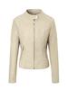 Women's PU locomotive leather jacket stand-up collar zipper placket shoulder hem quilted slim fit short spring autumn and winter short slim fit