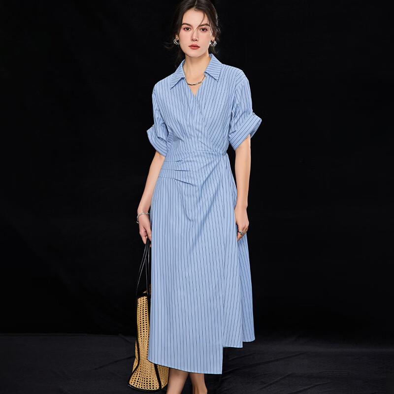 Wudao Vertical Striped Shirt Dress