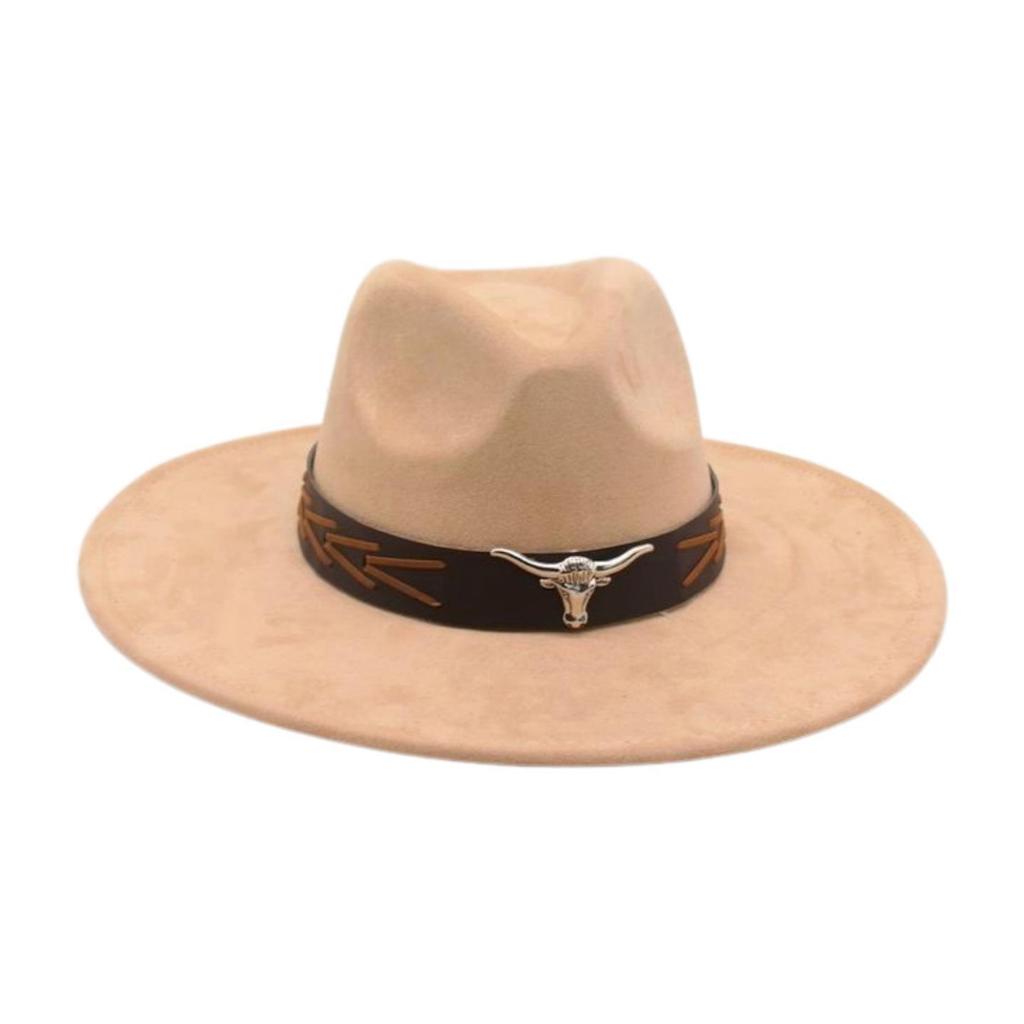 Grassland Ethnic Style Dance Sunscreen Travel Shooting Big Eaves Hat Men'S And Women'S High-End Flat-Brimmed Top Hat