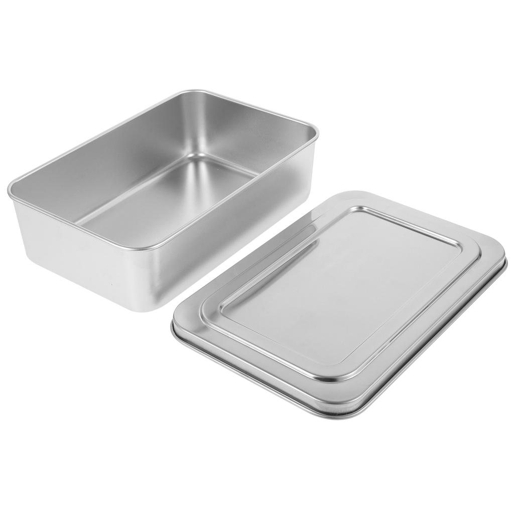 Cake Baking Box With Lid Rectangular Cake Tin Baking Tray With Lid Loaf Pan Dough Stainless Steel Bread Pans Lids Bakeware