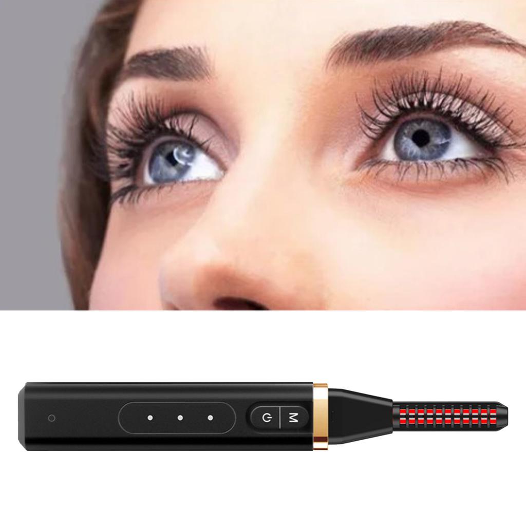 Heated Eyelash Curler 10S Fast Heating 3 Gear Long Lasting USB Rechargeable Portable Safe Electric