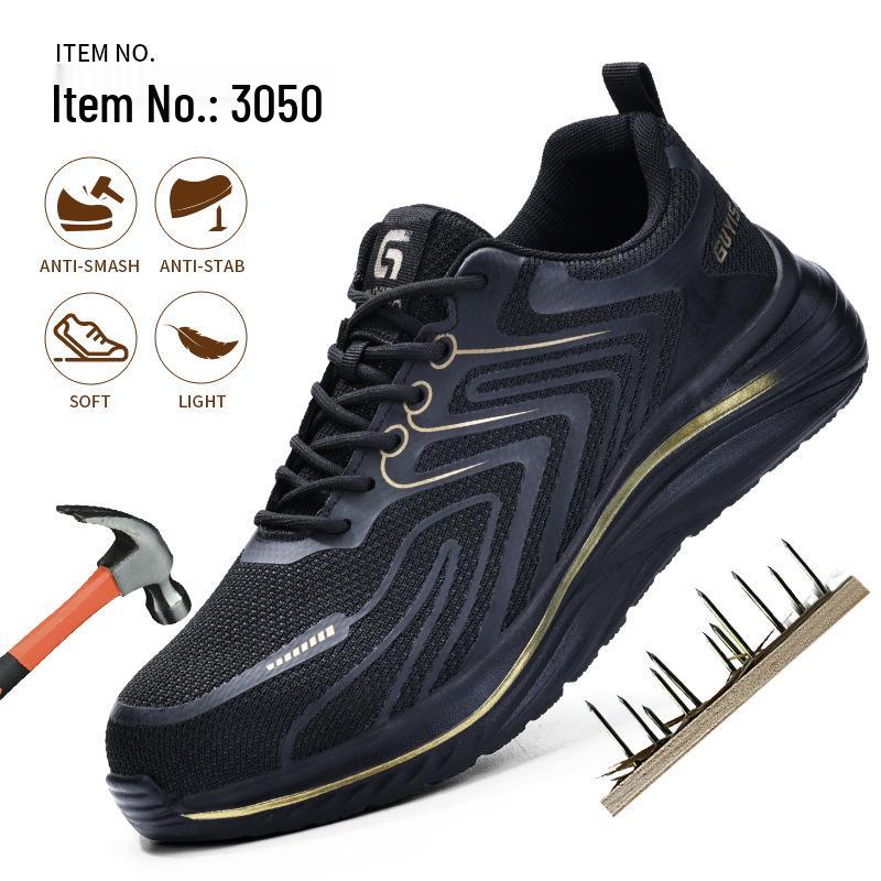 Pánská lehká bezpečnostní pracovní obuv s ocelovou špičkou - Odolná proti nárazu, Odolná proti propíchnutí, Celoroční pohodlí