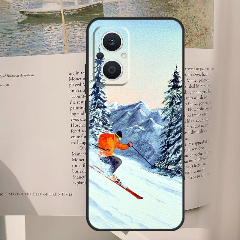 Skiing Snow Snowboard Ski Cover For OPPO Reno 11F 12F 13F 14F 14 10 11 13 Pro 7 8 Lite OPPO Find X8 X6 X5 X9 Pro Case