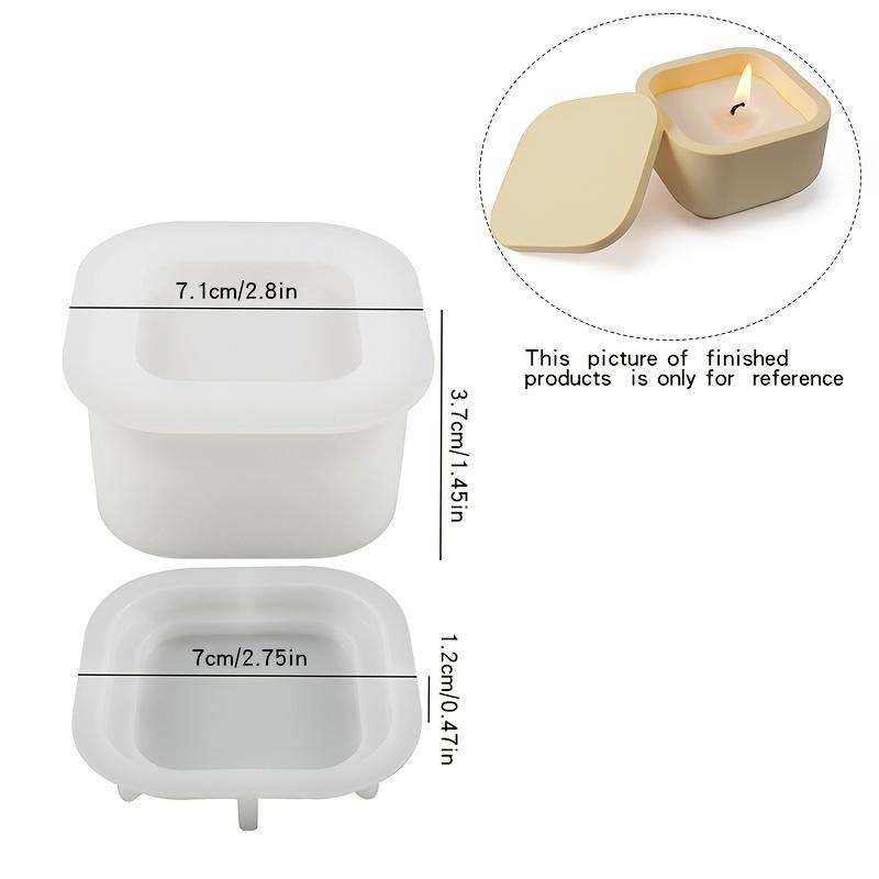 1set DIY Candle Jar Silicone Mold with Lid - Aroma Wax Jar Making Mold for Resin, Concrete, Gypsum - Mold for Home Crafts