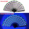 33cm Large Fluorescent Folding Hand Rave Fan Creative Print Music Festival Colorful Fan Wedding Party Spanish Dance Fan Gifts