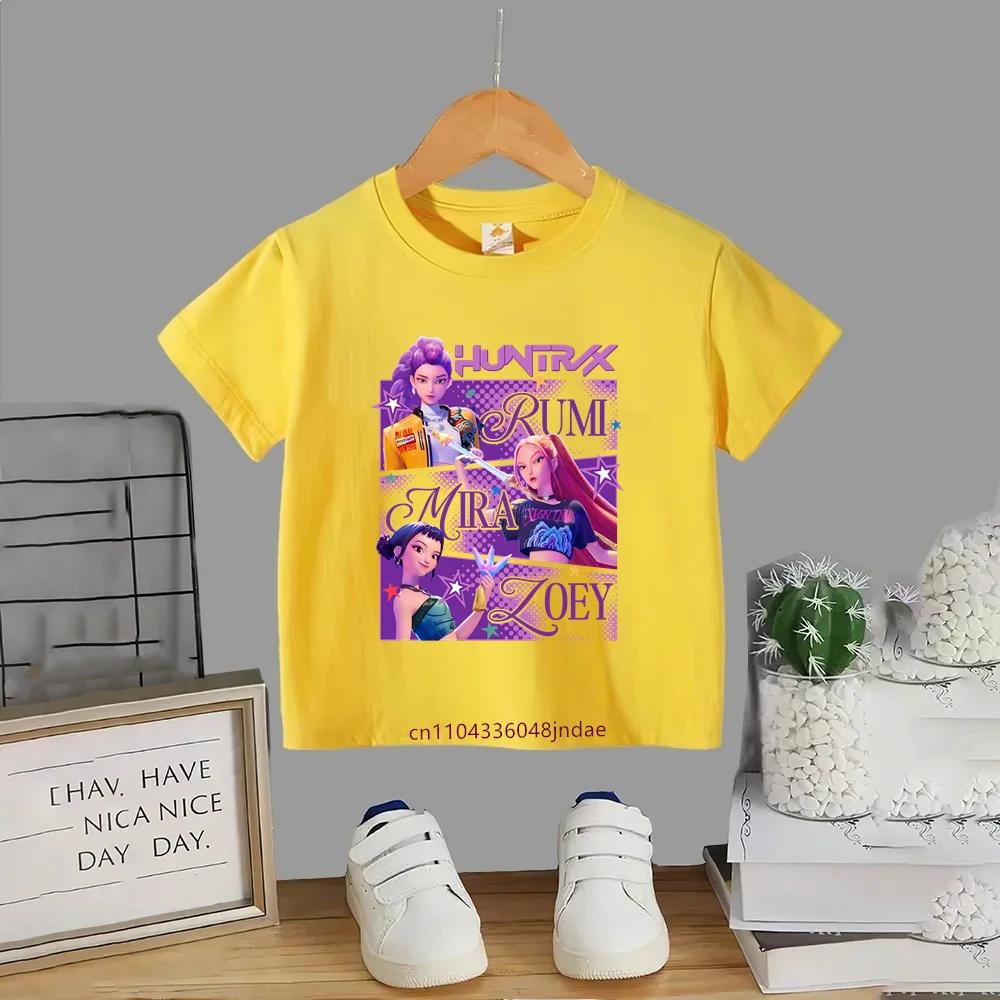 Baby Girl Clothes2026 Movie Crew Neck Cartoon Girls Boys Tee Kids T-shirt KPop Demon Hunters Print Fashion Casual Tops Casual