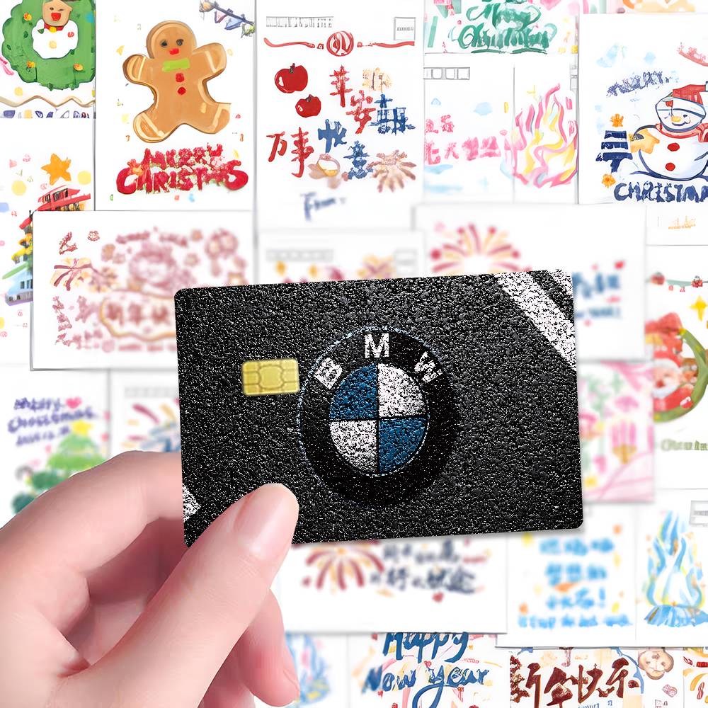AABT1 Luxury Sport Car B-BMWs Fashion Matte Gold Silver Black Matte Film Skin Sticker Tape For Bank Credit Debit Card