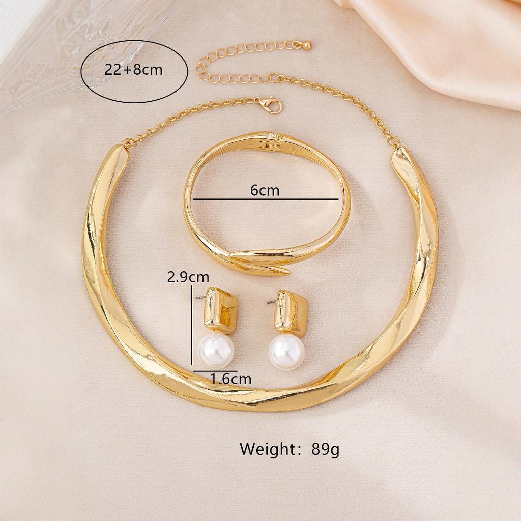 Personalisiertes übertriebenes geometrisches Halsketten-Armband-Ohrring-Set