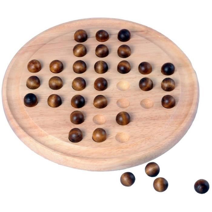 Board Game - Engelhart - Nice English Solitaire Game - 33 Wooden Holes 23 Cm