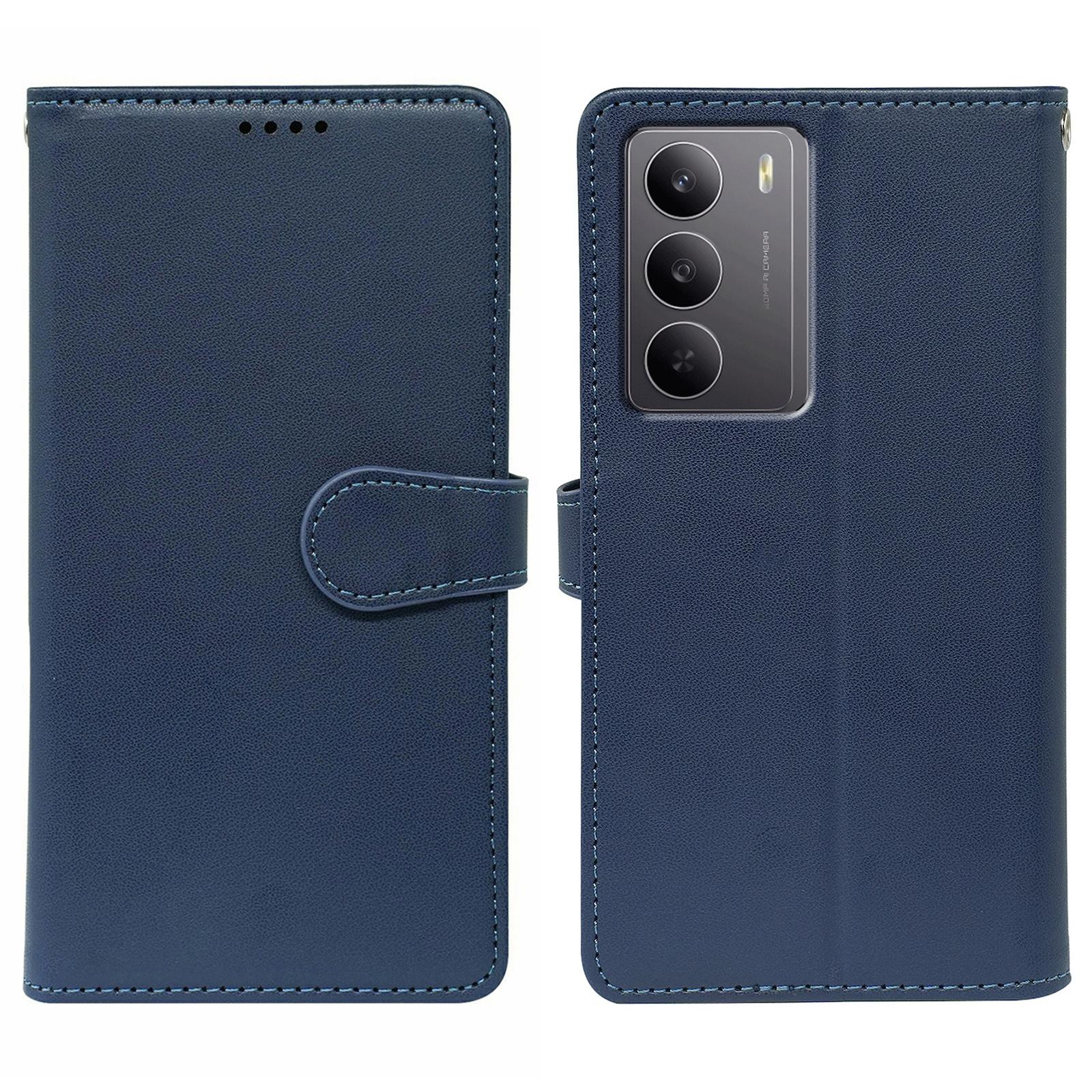 

For Realme 14x 5G Case with 9 Card Slots PU Leather Stand Phone Cover Blue