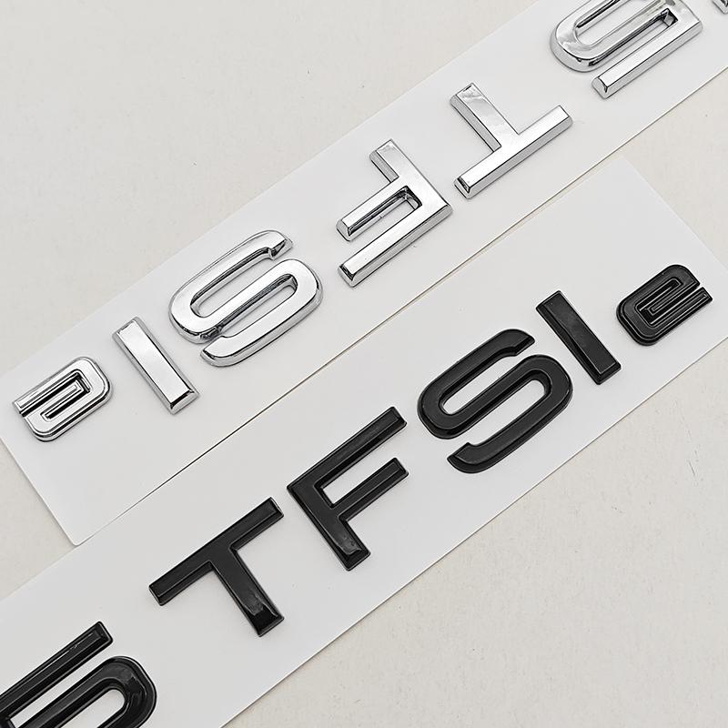 For Audi A6 55 TFSIe Trunk Letters Emblem Badge Glossy Black Chrome Silver Logo Nameplate Car Styling Sticker Accessories C7 C8