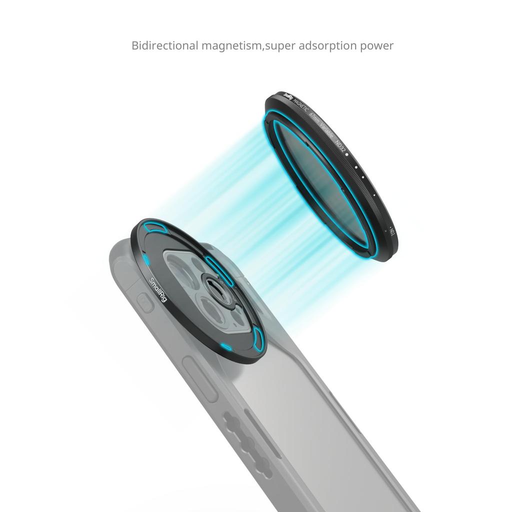 SmallRig 67mm Magnetic Variable ND Filter VND Filters with Filter Threaded Filter Rings for No HD Optical Glass VND Filter Kit 4725 Kit, ND2-ND32 (1-5