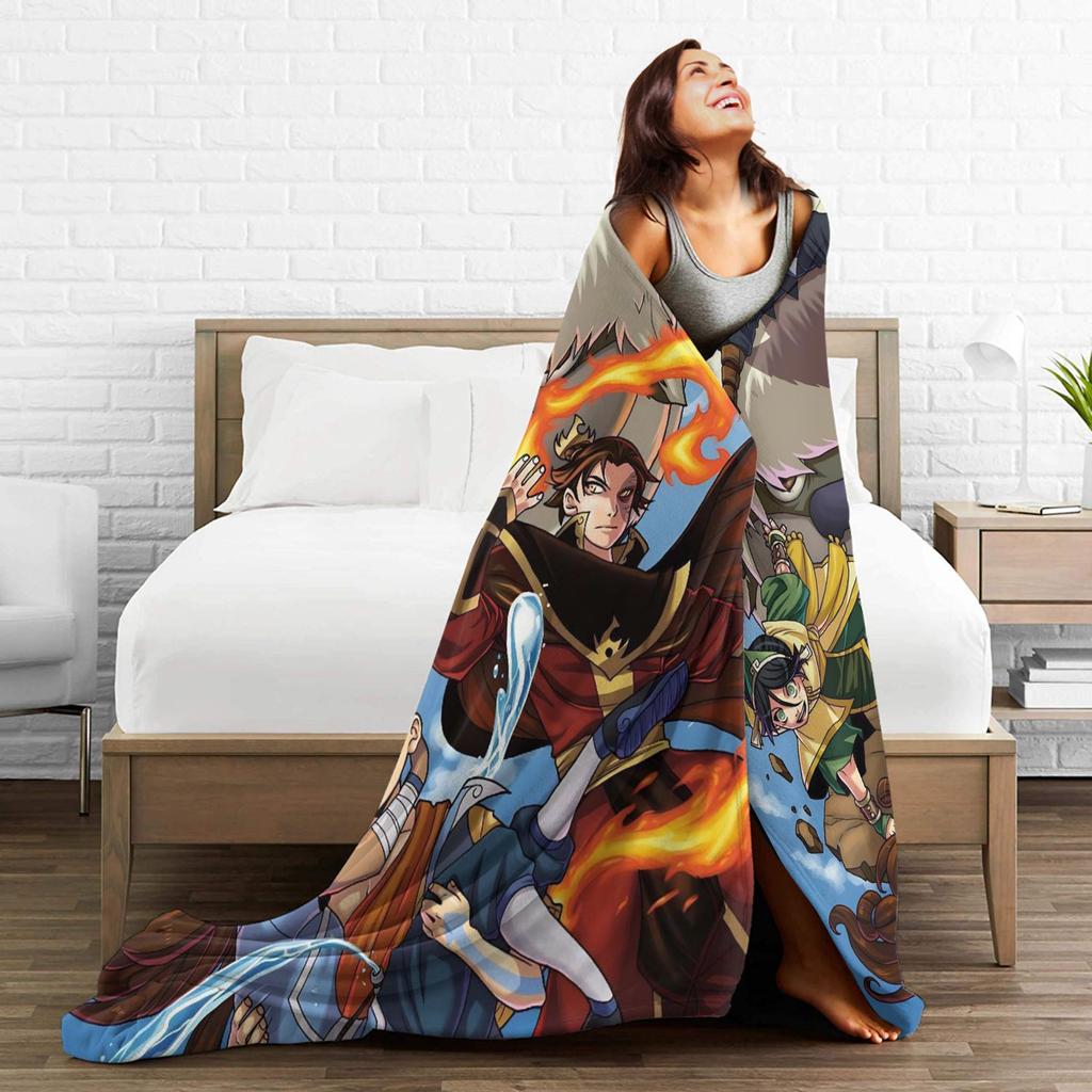 Avatar Der Letzte Airbender Flanelldecke Winter Weiche Warme Überwurfdecke für Kinder Wohnzimmer Tagesdecke Sofa Bettbezug