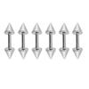 6PCS/Set 16G Stainless Steel Stud Earring 3/4/5mm Ball & Cone Screws Earrings Ear Bone Nail Piercing Body Jewelry