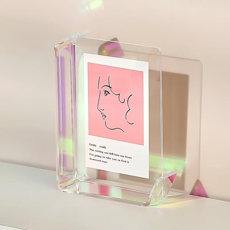 

6 Inch Acrylic L Shape Photo Frame Double Sided Transparent Ins Style Desktop Display Stand New Arrival прозрачный