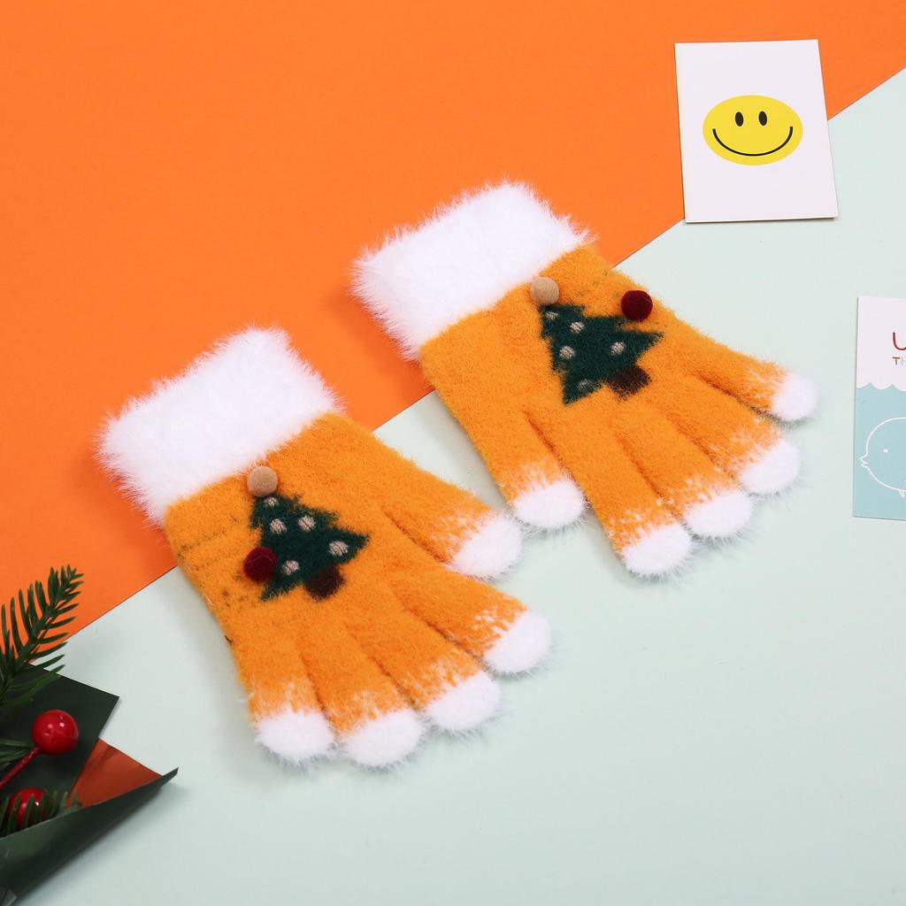 Warm Red Knitted Mittens for Girls, Cute & Cozy Christmas Gift, Ages 4-8