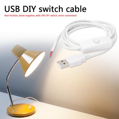 4-5pcs 1m USB Power Supply Cable Professional 2 Wire USB 2.0 Male Cord Extension DIY with ON/OFF Switch Digital Cables