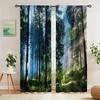 2PCS- Beautiful Forest Pattern Printed Curtains, Pole Bag Home Decoration, Room Decoration
