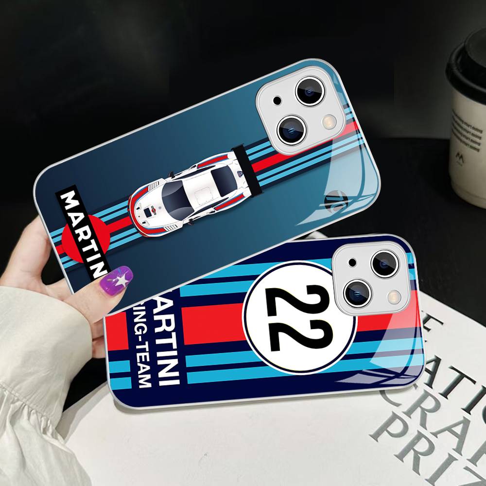 MartiniES Racing Tempered Glass For Iphone 14 13 12 11 Pro Mini XS MAX 14Plus X XS XR Fundas