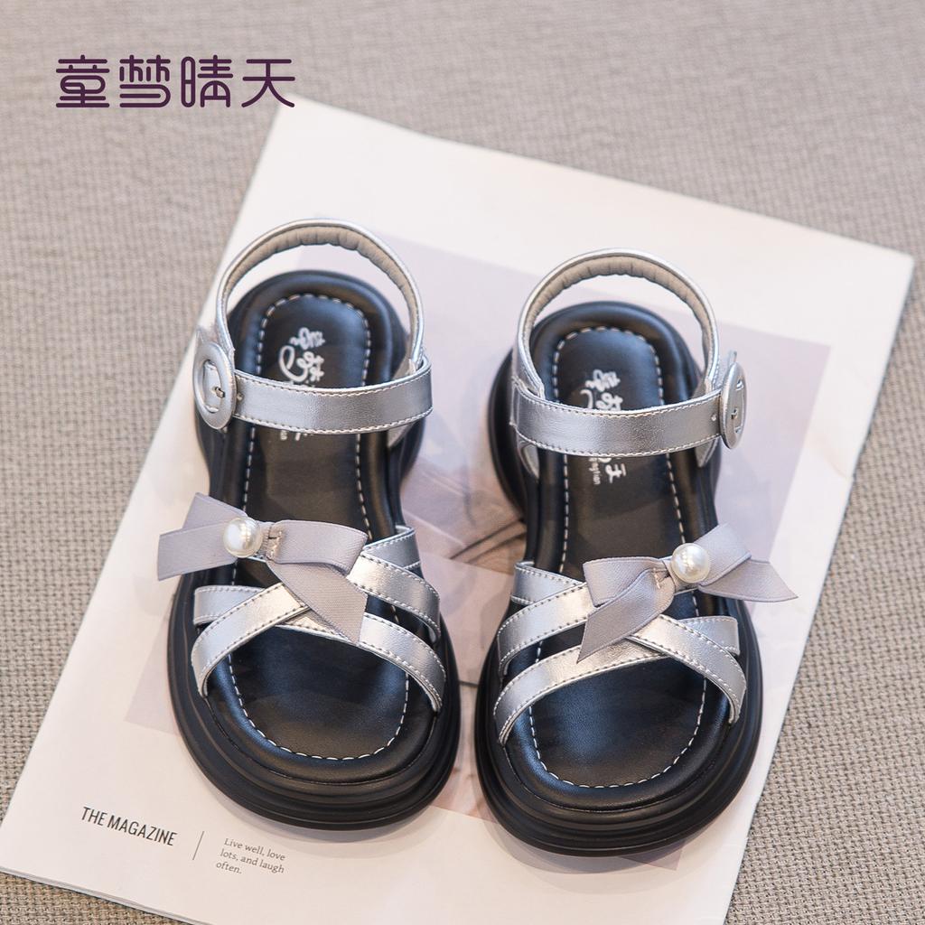Size 26-37, girls sandals 2025 new summer children's shoes princess shoes beach shoes women's treasure Roman sandals