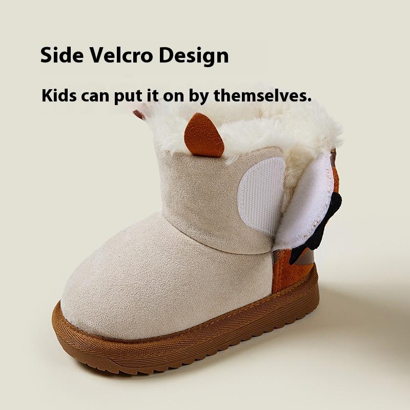 Children's Snow Boots Girls Baby Cotton Shoes Winter Soft Bottom Short Boots Non-slip Warm Cotton Boots