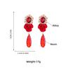 2Pcs Trendy Earrings Flower Earring Alloy Pendant Rhinestone Drops Dangle Exaggerated Jewelry Banquet Gift for Women Girl