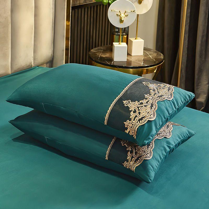 1 Pair Pack Brushed European Lace Pillow Covers, 48*74cm Dormitory Pillow Covers, Home Goods Pillow Covers