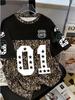 2026 Summer Children's Number Digital Print Pattern Sports American Style Top Round Neck Short Sleeve Cute T-Shirt Girls Clothes