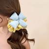 Fluffy Big Bow Satin Scrunchie Soft Fabric Lovely Colors For Hair Styling Skincare