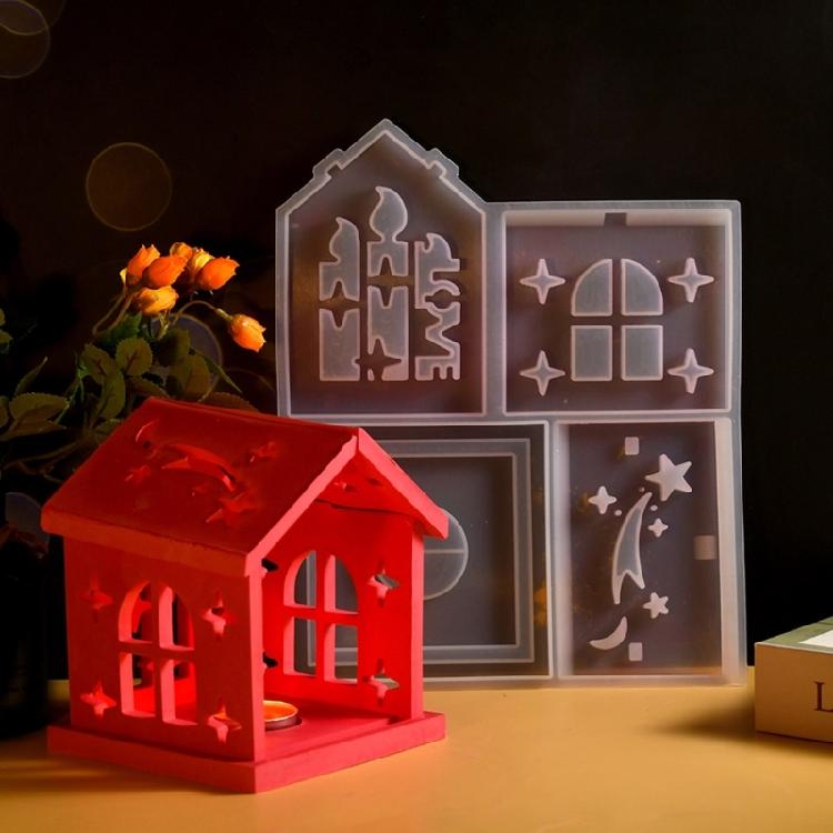 Handmade House Shape Charm Keychain Molds Stylish Sturdy Silicone Set Accessory for Craft Enthusiasts Daily Use