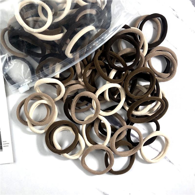 

20/50 шт./набор Резинки для волос для женщин Девушка Базовые резинки для волос Веревки 4 см Простая эластичная повязка на голову Аксессуары для волос Держатель для хвостика 100Pcs