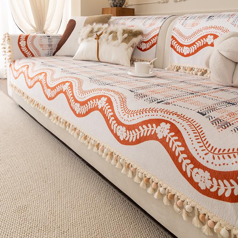 

Medieval Special-Shaped Sofa Cushion, Advanced Sense, One-Piece Straight-Row Combination Sofa Seat Cushion New Cover Cloth 70*70cm